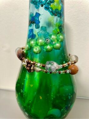 Beaded Layered Bracelet in Neutral colors